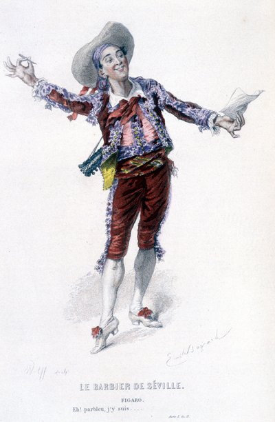 Figaro in The Barber of Seville by Emile Antoine Bayard