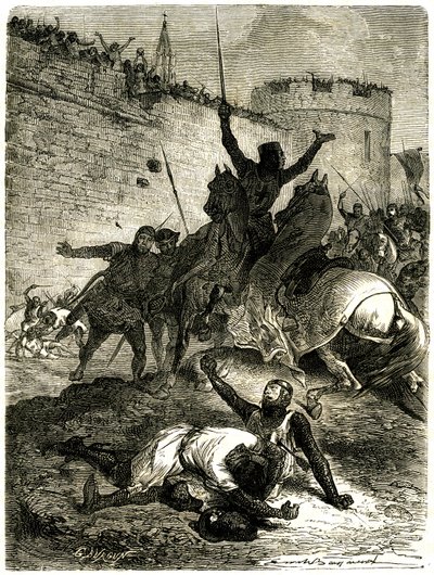 Crusade against the Albigeois - Siege of Toulouse, 25 June 1218 by Emile Antoine Bayard