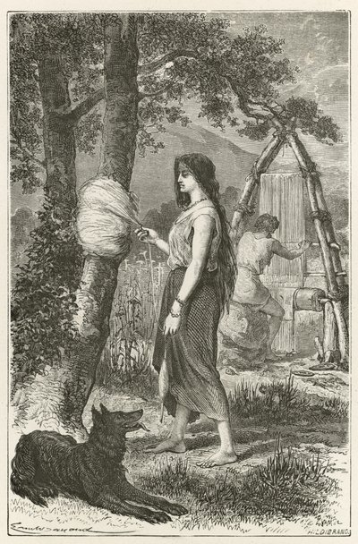 The First Weaver by Emile Antoine Bayard