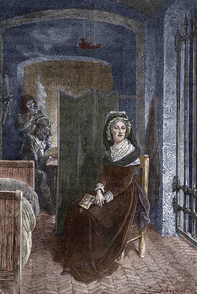 Marie Antoinette Locked Up in the Conciergerie Prison in Paris by Emile Antoine Bayard