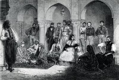 Miss Tinne with her House Staff, Algiers by Emile Antoine Bayard