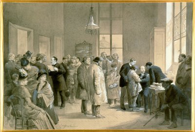 Patients bitten by rabid dogs being inoculated against rabies at the laboratory of the Ecole Normale, Paris by Emile Antoine Bayard