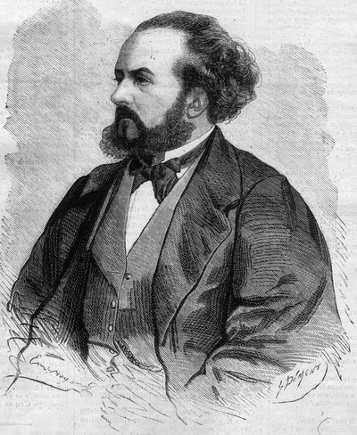 Portrait of Gustave Hippolyte Roger (1815-1879), French tenor - drawing by Emile Bayard by Emile Antoine Bayard