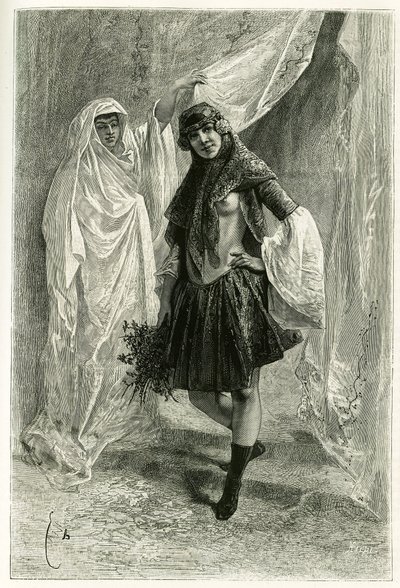 Portrait of Ziba Khanoum, Persian princess. Engraving by E.Bayard, after a photograph, to illustrate the story Persia, Chaldee and Susiane in 1881-1882, by Jane Dieulafoy by Emile Antoine Bayard