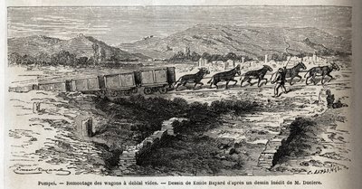 Reassembly of Empty Wagons During the Excavations of 1864 at Pompei by Emile Antoine Bayard