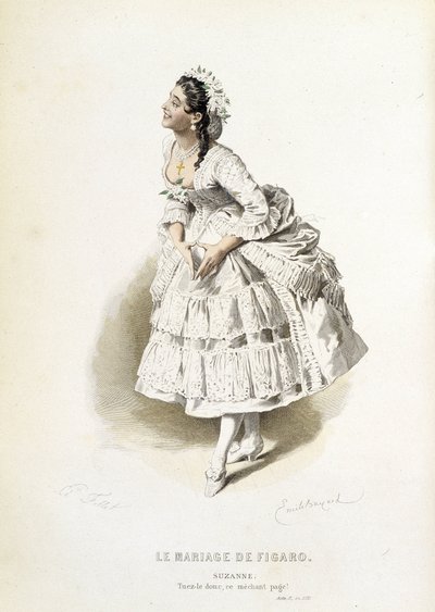 Suzanne in Le mariage de Figaro - in Oeuvres complètes de Beaumarchais, drawings by Emile Bayard, ed. Laplace Sanchez & cie, Paris by Emile Antoine Bayard