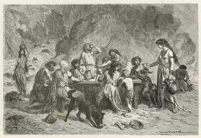 A Meal in the Bronze Age by Emile Antoine Bayard