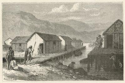 A Lake Village in Switzerland During the Bronze Age by Emile Antoine Bayard