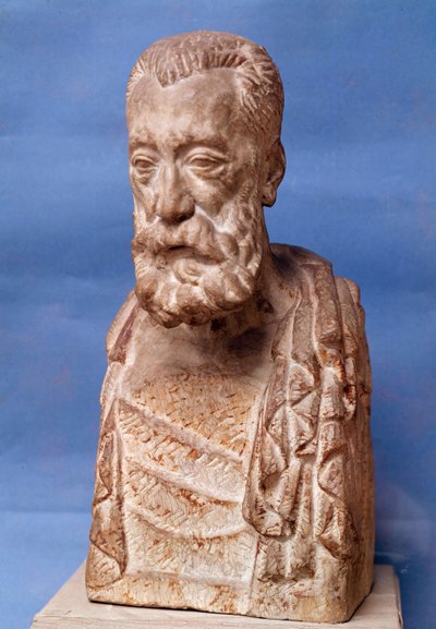 Bust of the French writer Anatole France. Sculpture of Antoine Bourdelle by Emile Antoine Bourdelle