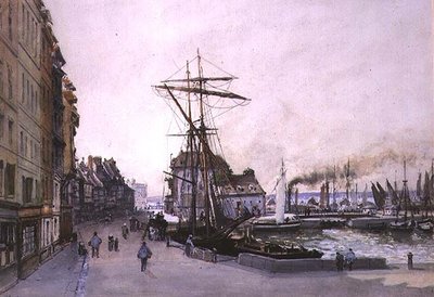 The Quay at Honfleur by Emile Antoine Francois Herson