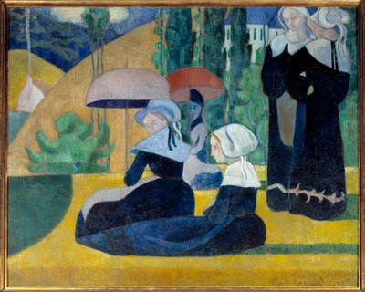 Bretons with Umbrellas by Emile Bernard