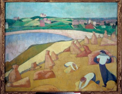 Harvest by the Sea, Saint Briac sur Mer in 1891 by Emile Bernard