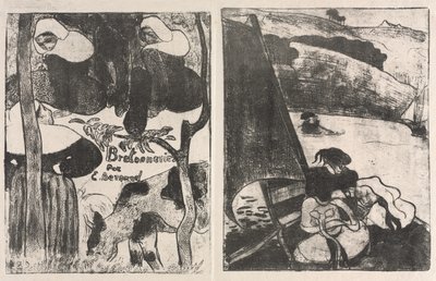 Les Bretonneries: Title Page and The Return from the Pilgrimage by Emile Bernard