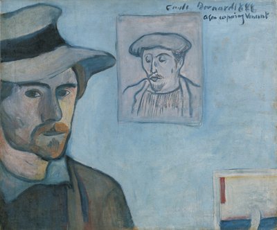 Self-Portrait with Portrait of Gauguin, 1888 by Emile Bernard