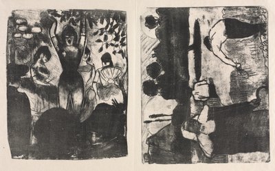 Singer at the Café-Concert and The Harvesters by Emile Bernard