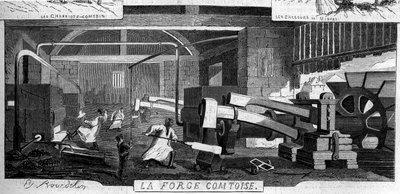 Forges de la Franche Comté: internal view of the factory of Rans, Jura (39) by Emile Bourdelin