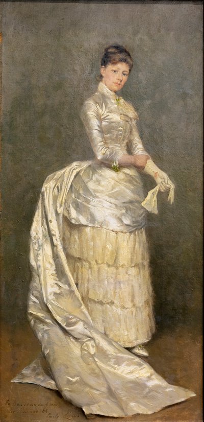 Portrait of Mrs. Claus in her wedding dress by Emile Claus