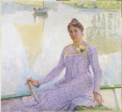 Portrait of the artist, Anne de Weert by Emile Claus
