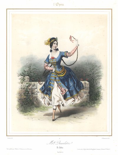 French ballet dancer Adele Dumilatre dancing at the Paris Opera, c1840 by Emile Desmaisons