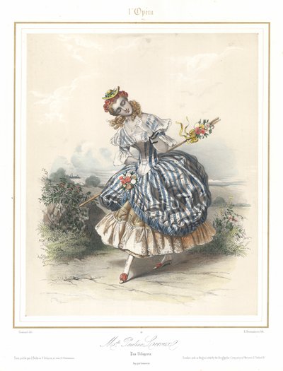 French ballet dancer Pauline Leroux dancing at the Paris Opera, c1840 by Emile Desmaisons
