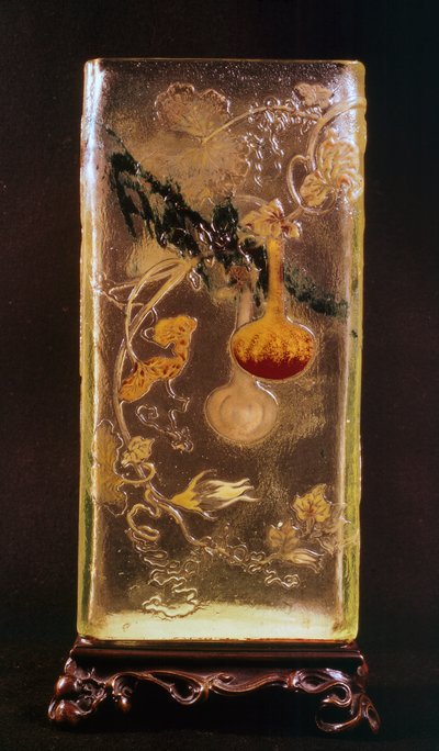 Glass Vase with Transparent Cinesizzanti Motifs and Relief, by Emile Galle, France by Emile Galle