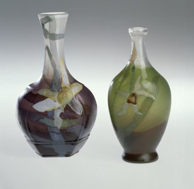 Marqueterie sur Verre and Engraved Vase c.1900 by Emile Galle