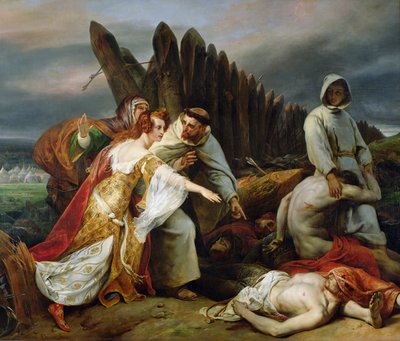 Edith Finding the Body of Harold, 1828 by Emile Jean Horace Vernet