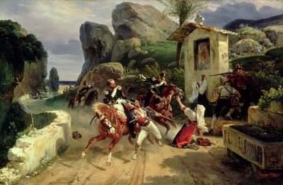 Italian Brigands Surprised by Papal Troops, 1831 by Emile Jean Horace Vernet