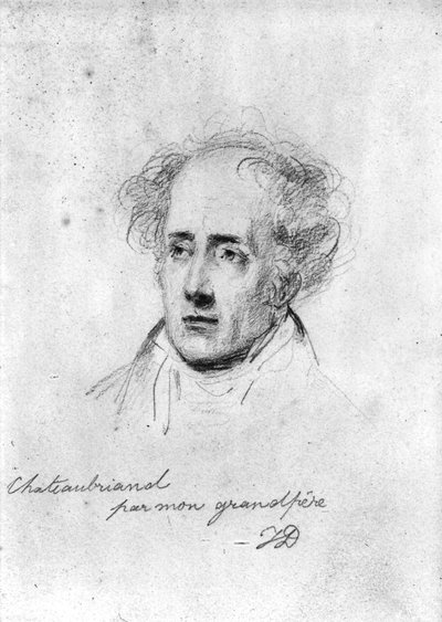 Portrait of Francois Rene Vicomte de Chateaubriand, c.1829 by Emile Jean Horace Vernet