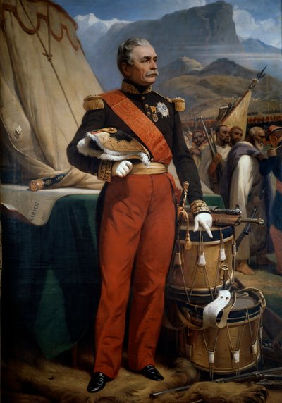 Portrait of Marechal Jacques Louis Cesar Alexandre Randon during the Algerie Expedition campaign of Kabilie in 1857 by Emile Jean Horace Vernet