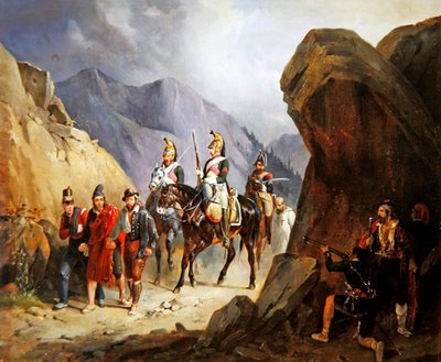 The Ambush, Brigands Intending to Free Their Comrades by Emile Jean Horace Vernet