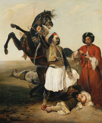 The Giaour, Conqueror of Hassan by Emile Jean Horace Vernet