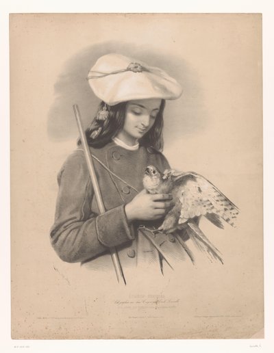Shepherd from the Pyrenees with a Falcon in His Hands by Emile Lassalle