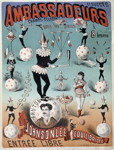 Johnsonlee, balancer, at the Ambassadeurs - Poster by Lévy, late 19th century by Emile Levy