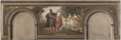 Sketch for the Salon en Hemicycle in the 16th Arrondissement: The Family by Emile Levy