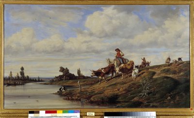 The Passage of the Ford by Emile Loubon