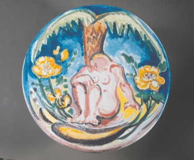 Fauve Design of Female Nude under Palm Tree by Emile Othon Friesz