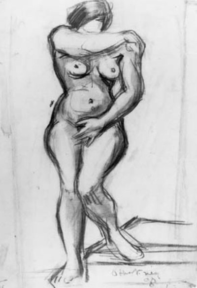 Standing Female Model Facing Forward, Sketch by Emile Othon Friesz