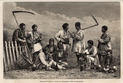 The Bulgarian harvesters during their break by Emile Pierre Metzmacher