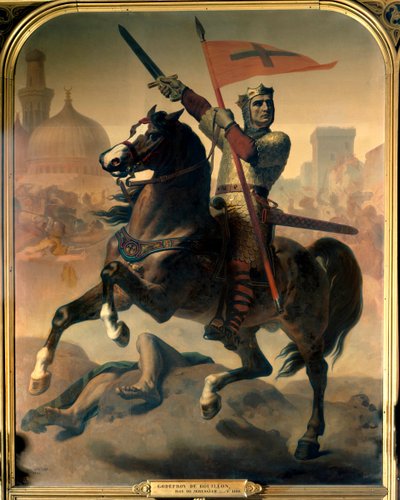 Equestrian Portrait of Godefroi of Bouillon, King of Jerusalem by Emile Signol