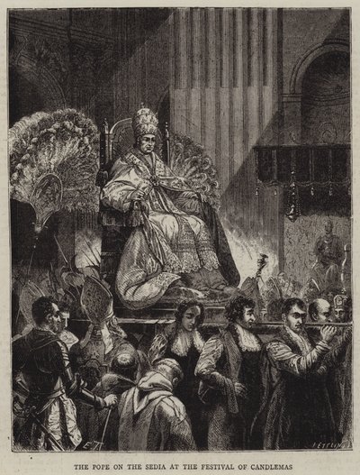 The Pope on the Sedia at the Festival of Candlemas by Emile Theodore Therond
