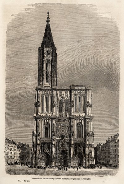 The Facade of the Cathedral of Strasbourg by Emile Theodore Therond