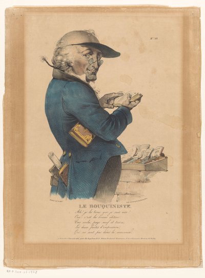 Man Looking at a Book at a Bookstall (Le bouquiniste) by Émile Wattier