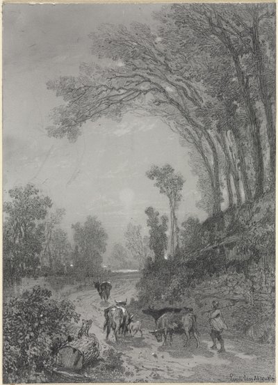 Landscape with Cows by Émile van Marcke