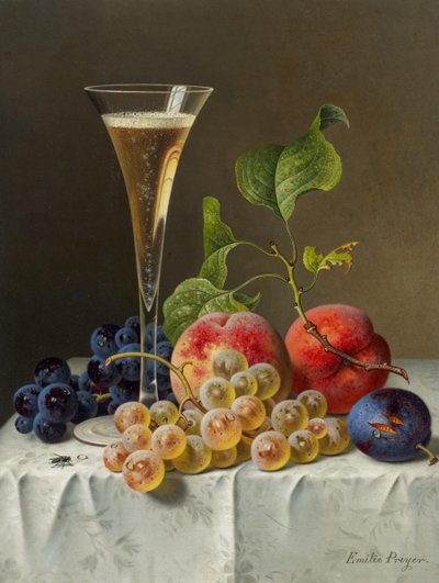 Still life with champagne glass by Emilie Preyer