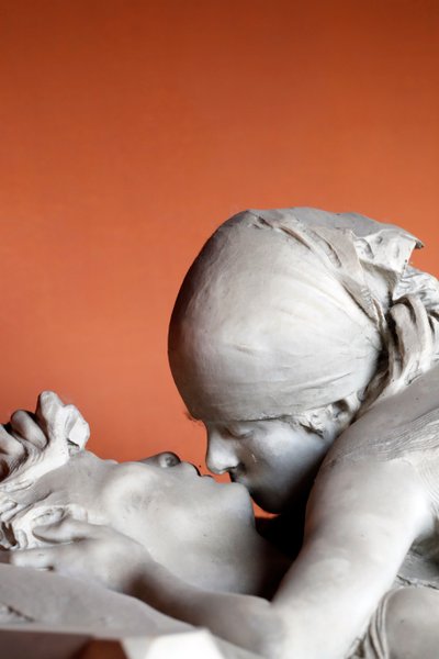 The Kiss on a Tombstone, Monumental Cemetery, Milan, Italy by Emilio Quadrelli