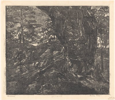 Trees on a Dune Edge Between Egmond and Bergen by Emilius Wilhelmus Dehé (signed by artist)
