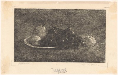 Bowl with Grapes and Other Fruit by Emilius Wilhelmus Dehé (signed by artist)