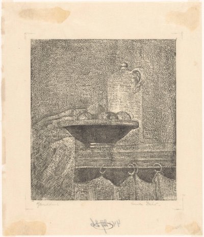 Still Life with Jug and Fruit Bowl by Emilius Wilhelmus Dehé (signed by artist)