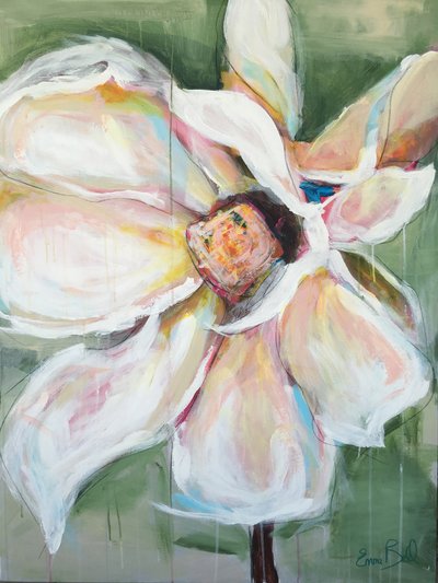 Abstract White Magnolia by Emma Bell